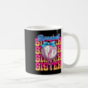 Retro Baseball Sister Ice Cream Drip Coquette Bow Coffee Mug