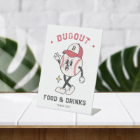 Retro Baseball Vibes Boy Birthday Party Sign