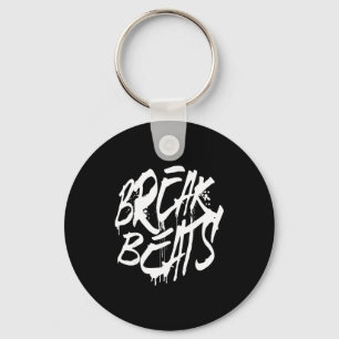 Retro Basic Quote Break Beats Vintage Funny Simple Keychain