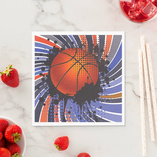 Retro Basketball Play Ball Sports Napkins (Creator Uploaded)