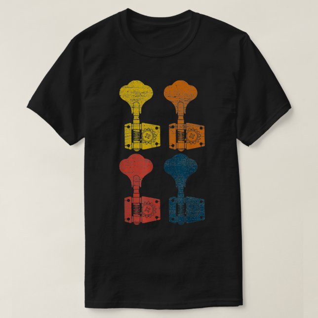 Retro Bass Guitar  T-Shirt (Design Front)