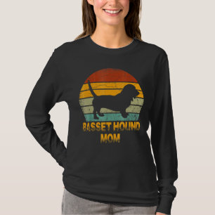 Retro Basset Hound Mom  Doxie Dog Owner Mother Pet T-Shirt