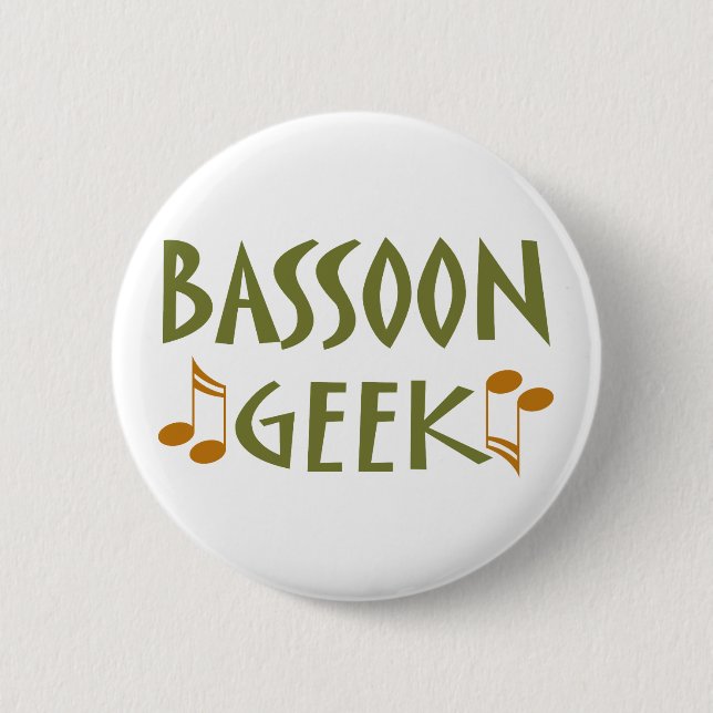 Retro Bassoon Geek Design 2 Inch Round Button (Front)