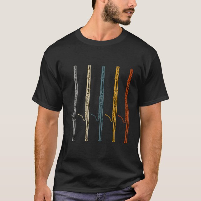 Retro Bassoon Long Sleeve Shirt Wind Instrument Gi (Front)