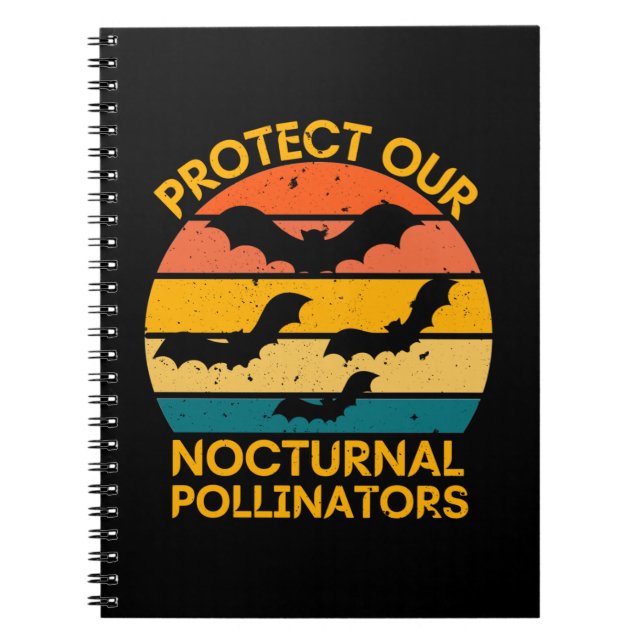 Retro Bat Vintage Spooky Notebook (Front)