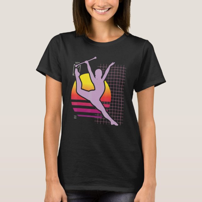 Retro Baton Twirling Majorette Baton Twirler T-Shirt (Front)