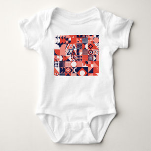 Retro Bauhaus design, colourful geometric. Baby Bodysuit