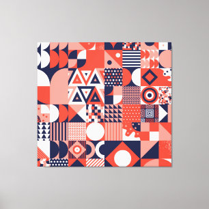 Retro Bauhaus design, colourful geometric. Canvas Print