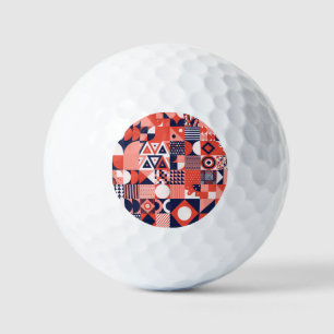 Retro Bauhaus design, colourful geometric. Golf Balls