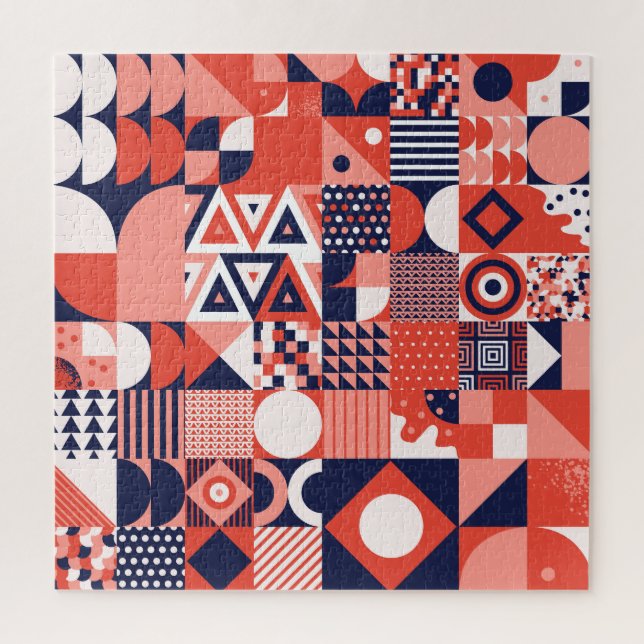 Retro Bauhaus design, colourful geometric. Jigsaw Puzzle (Vertical)