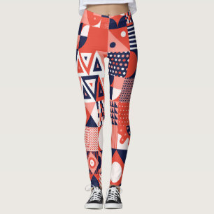 Retro Bauhaus design, colourful geometric. Leggings