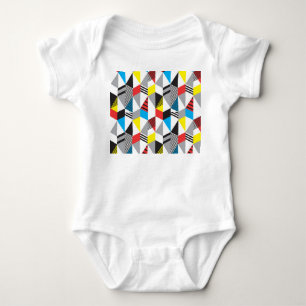 Retro Bauhaus Style: Seamless Abstract Baby Bodysuit