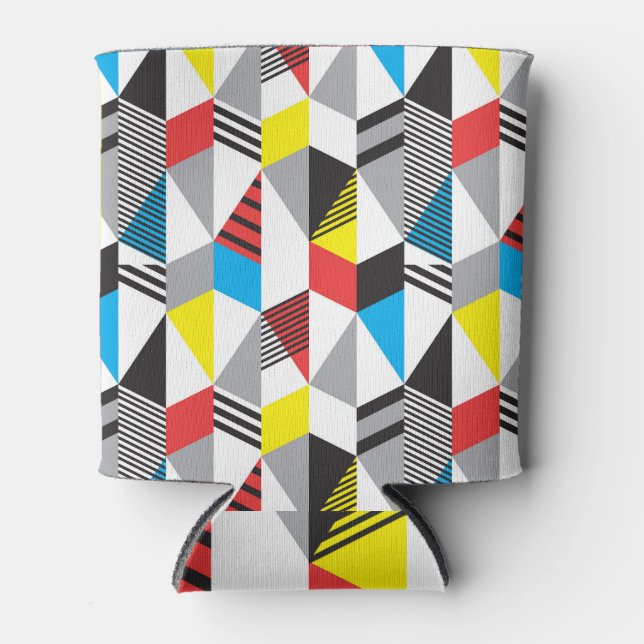 Retro Bauhaus Style: Seamless Abstract Can Cooler (Front)