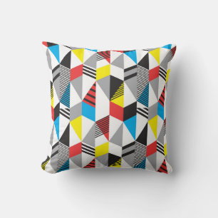 Retro Bauhaus Style: Seamless Abstract Throw Pillow