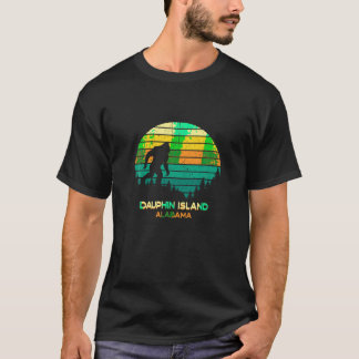 Retro Bayou Dauphin Island Alabama Bigfoot Souveni T-Shirt