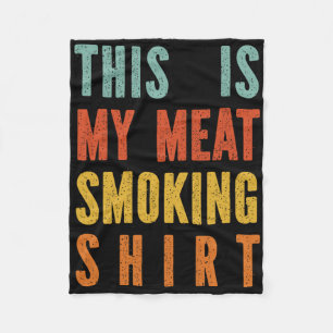 Retro Bbq My Meat Smoking  Fleece Blanket