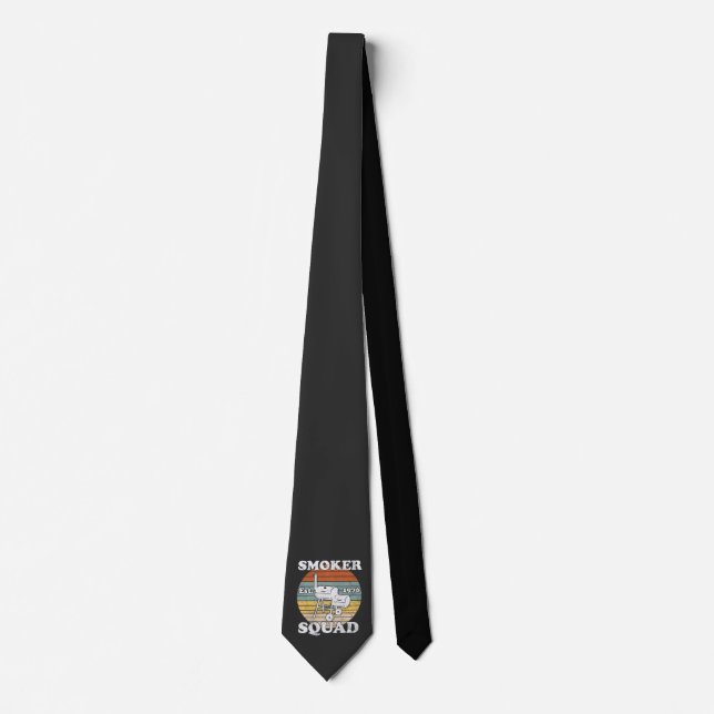 Retro BBQ Smoker Squad Est.1976 T-Shirt Tie (Front)
