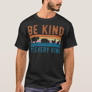 Retro Be Kind To Every Kind Animal Lover Vegan Veg T-Shirt