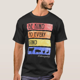 Retro Be Kind To Every Kind - Vegan Life T-Shirt