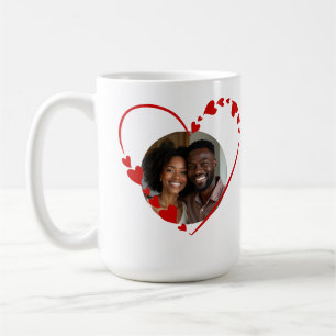 Retro Be Mine Script & Sketch Heart Photo  Coffee Mug
