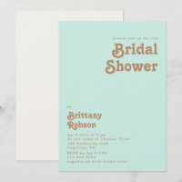 Retro Beach | Aqua Bridal Shower Invitation