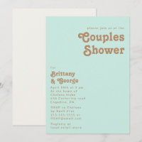 Retro Beach | Aqua Couples Shower Invitation