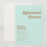 Retro Beach | Aqua Rehearsal Dinner Invitation