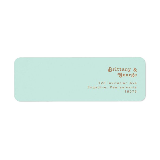 Retro Beach | Aqua Return Address Label (Front)