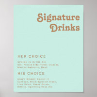 Retro Beach | Aqua Signature Drinks Sign