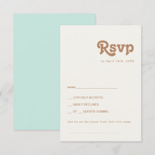Retro Beach Aqua Song Request RSVP Card