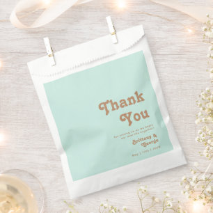 Retro Beach   Aqua Thank You Favour Bag