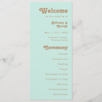 Retro Beach | Aqua Wedding Program