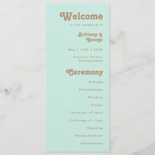 Retro Beach   Aqua Wedding Program