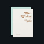 Retro Beach | Aqua Wedding Well Wishes Card<br><div class="desc">This retro beach | aqua wedding well wishes card is perfect for your simple vintage, colourful tropical boho summer wedding. Its unique bohemian mid-century font gives this design a classic minimalist groovy hippie vibe. Suppose you're looking for a design that features bright, rustic coastal ocean colours for your creative 70's...</div>