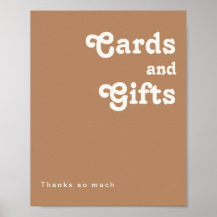 Retro Beach   Brown Cards and Gifts Sign