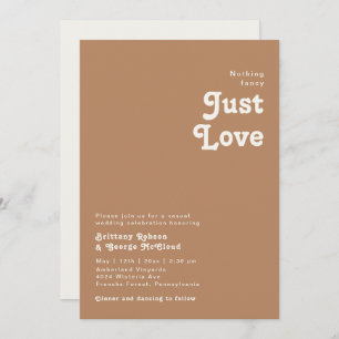 Retro Beach   Brown Nothing Fancy Wedding Invitation