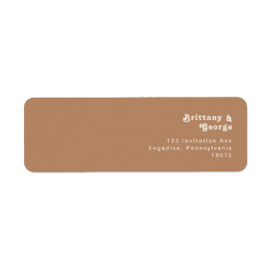 Retro Beach   Brown Return Address Label