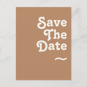 Retro Beach   Brown Save The Date Postcard
