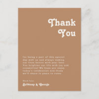 Retro Beach | Brown Table Thank You Card