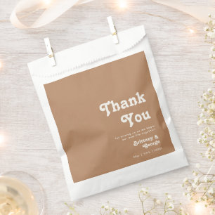 Retro Beach   Brown Thank You Favour Bag
