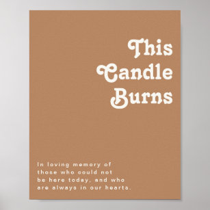 Retro Beach   Brown This Candle Burns Poster