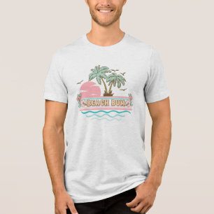 Retro Beach Bum Tropical Theme Palm Trees Tri-Blend Shirt