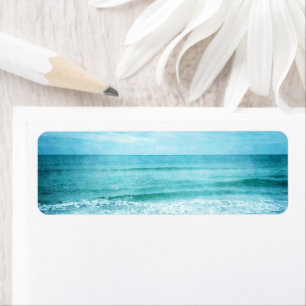 Retro Beach - Coastal Ocean Teal Blue Watercolor
