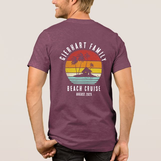 Retro Beach Cruise Family Reunion Matching Custom Tri-Blend Shirt (Back)