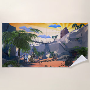 Retro Beach Destinations Towel