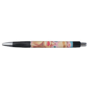 Retro Beach Girl with Floral Sunglasses Pen