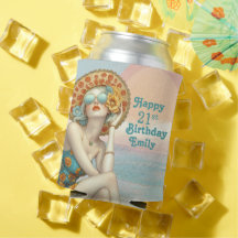 Retro Beach Glam Stylish 21st Birthday