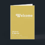 Retro Beach | Gold Folded Wedding Program<br><div class="desc">This retro beach | gold folded wedding program is perfect for your simple vintage, colourful tropical boho summer wedding. Its unique bohemian mid-century font gives this design a classic minimalist groovy hippie vibe. Suppose you're looking for a design that features bright, rustic coastal ocean colours for your creative 70's destination...</div>