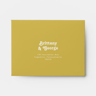Retro Beach   Gold Self Addressed RSVP Envelope