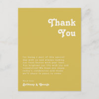 Retro Beach | Gold Table Thank You Card
